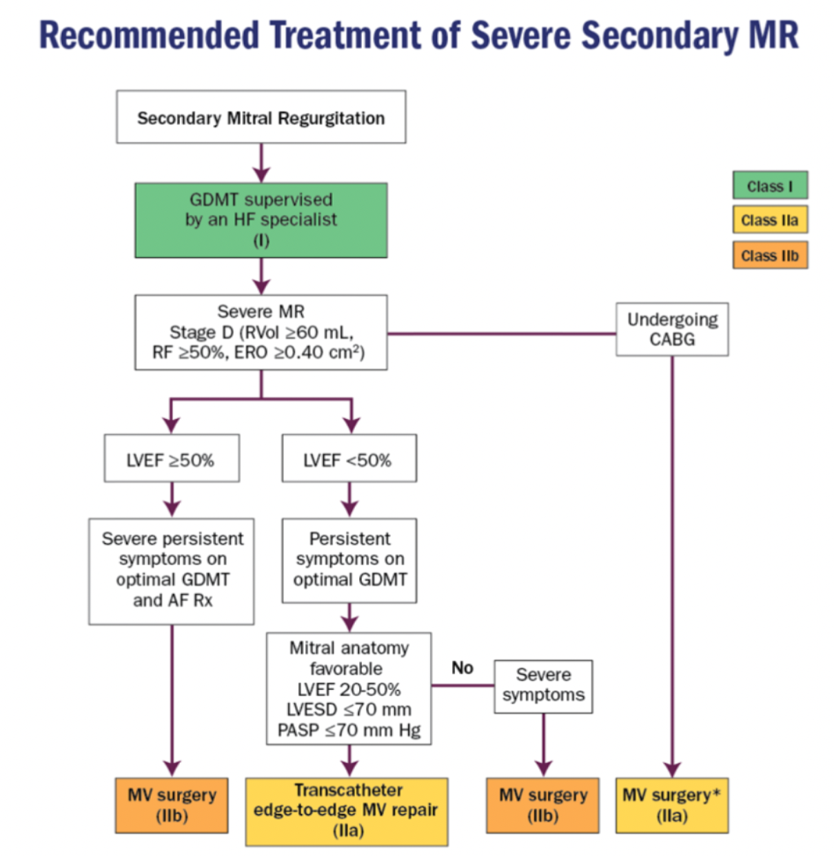 Recommended Treatment of severe secondary MR